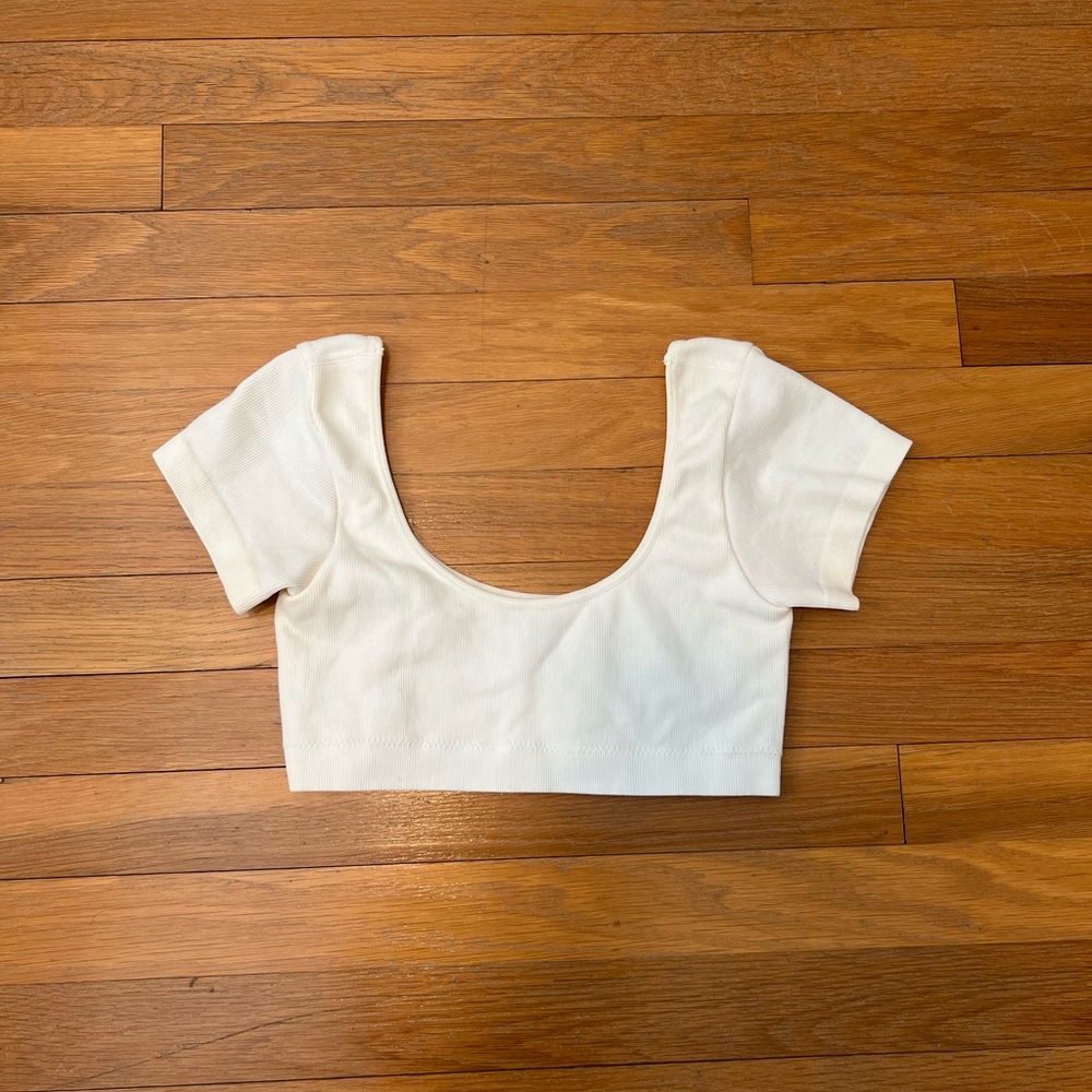 White mini crop top